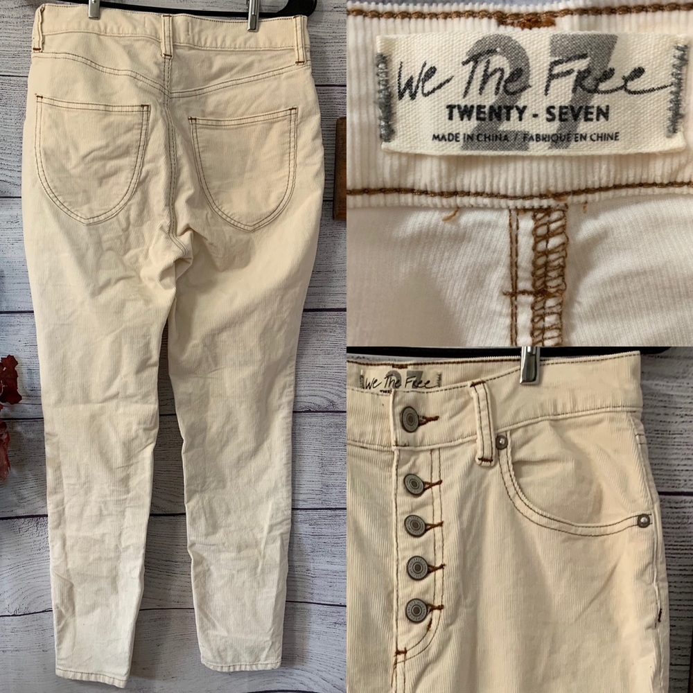 Free People Sun Chaser button fly skinny corduroys